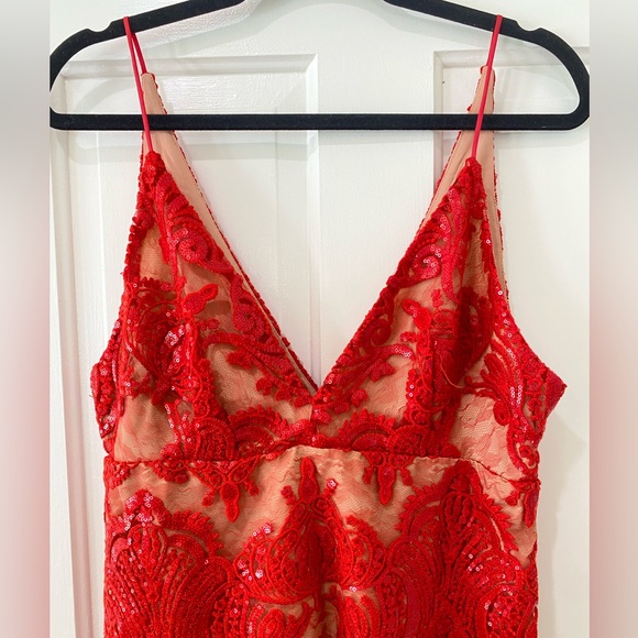 Free People Red Sequin Night Shimmers Mini Dress - Picture 3 of 17